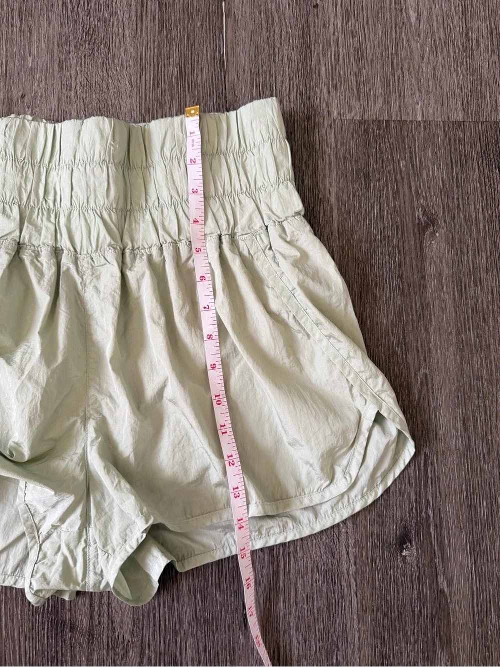 Free People Pale Green High-Rise Athletic Shorts
